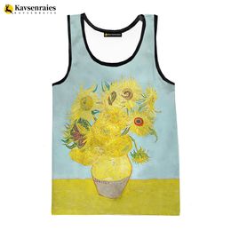 Herren Tank Tops Est Van Gogh Ölgemälde 3D Gedruckt Tank Tops Männer Sommer Weste Frauen Casual Ärmelloses T-shirt Hip Hop Übergroße Tops 230615