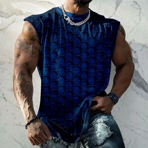 Camisetas sin mangas para hombres Moda 3D Impreso digital Hombres Camisetas sin mangas Verano Casual Suelto O Cuello Sin mangas Camiseta Streetwear Ocio Ropa de hombre Camisola 230422