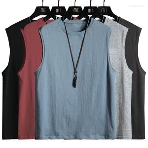 Camisetas sin mangas para hombre, moda informal de verano, chaleco sin mangas para culturismo, gimnasio, Fitness, músculo sólido, cuello redondo, ropa para hombre en blanco y negro