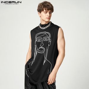 Tanktops voor heren Modieuze tanktops voor heren Afdrukken Coltrui Mouwloos Losvallend Casual Onregelmatige Vesten Streetwear Herenkleding S-5XL INCERUN 7 230620