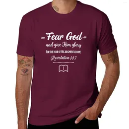 Camisetas sin mangas para hombre Teme a Dios y dale gloria a él Apocalipsis 14:7 Camisetas Camiseta para hombre Camisetas grandes y altas para hombres