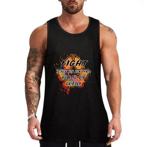 Tanktops voor heren Vecht omdat je niet weet hoe je rustig moet sterven (regenboog) Top Bodybuilding T-shirt Katoen