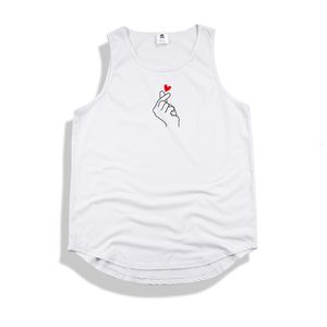 Heren Tank Tops Vinger Hart Liefde Vest Mannen Vrouwen Leuke Mooie Print Katoen Mouwloos Harajuku O Hals Gebogen Zoom Merk 230720