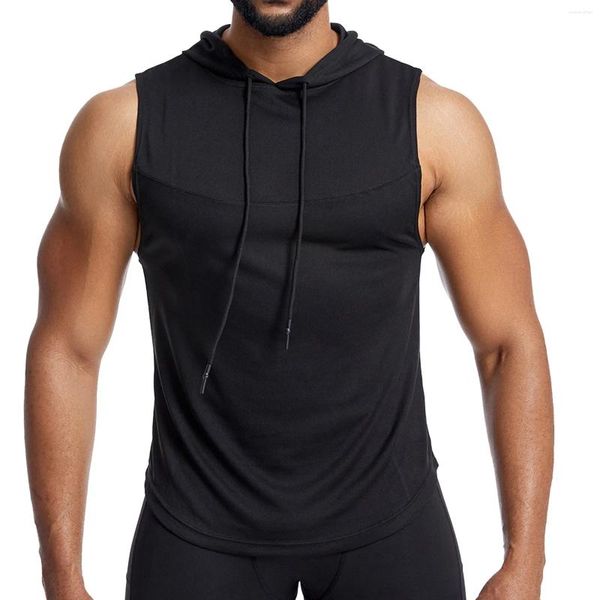 Débardeur pour hommes de fitness top été beau gym masculin mode mode houstoux sans manches