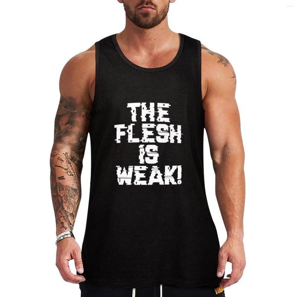 Camisetas sin mangas para hombre Flesh Is Weak - Marines Battle Cry Top Singlets para hombre Ropa de gimnasia Hombre Camisetas Verano