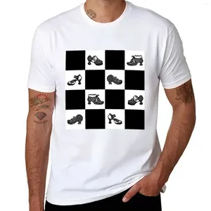 Camisetas sin mangas para hombre, camiseta con patrón de cuadros Fluevog BW, ropa bonita, estampado de animales, camisetas divertidas estéticas para niños