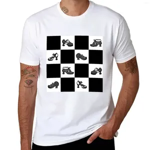 Mannen Tank Tops Fluevog BW Checker Patroon T-Shirt Leuke Kleding Dier Prinfor Jongens Esthetische Heren Grappige T-shirts