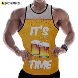 Débardeurs pour hommes Tops Funny Food Beer 3D Impression numérique Harajuku Gilet Chemises Hommes Femmes Casual Plus Taille Singlets T-shirts sans manches 6XL