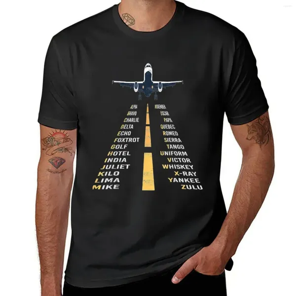 Camisetas para hombres Funny Alphabet Alphabet Pilot Cadet Avión Regalos Camiseta Gráfica Tamatica Mens Gráfico