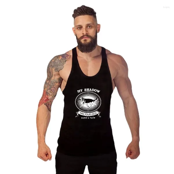 Débardeurs pour hommes Tops Berger allemand (dos noir) Top Hommes Gym T-Gym T-shirt Homme Imprimer No Fade M