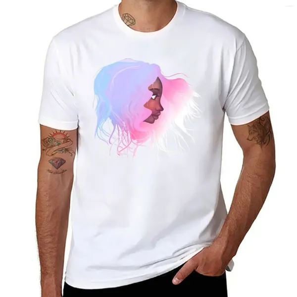 Débardeurs pour hommes Fille avec T-shirt de cheveux de drapeau trans T-shirts personnalisés Sweat Mens Tall