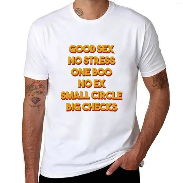 Débardeur masculin bon sexe sans stress un boo ex petit cercle gros chèques t-shirt séchage rapide mignon vêtements de chemises