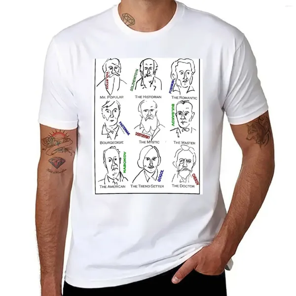 Débardeurs pour hommes Grands auteurs russes T-shirt T-shirts lourds T-shirts à manches courtes Tee-shirt en coton pour hommes