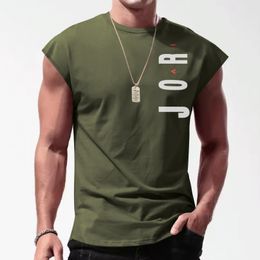 Débardeurs pour hommes Vêtements de sport Haut d'épaule lâche Quickdry T-shirt sans manches Costume Athlétique Formation Basketball Gilet Iron Stroke 230717