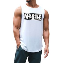 Tanktops voor heren Gym Fitness Workout Heren Informeel Modieus Mouwloos Oneck-shirts Zomer Ademend Sneldrogend Losvallend vest Muscle Singlet 230717