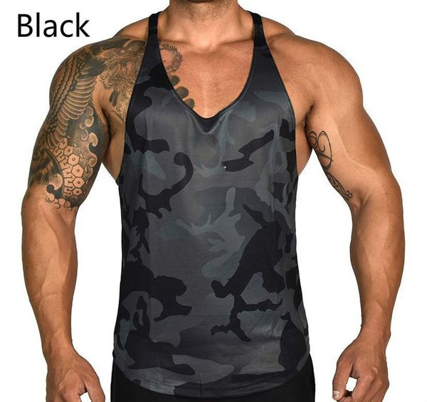 Débardeurs pour hommes Gym Hommes Bodybuilding Camo Sans Manches Haut Unique Muscle Stringer Athlétique Fitness Gilet Vêtements D'été 230630