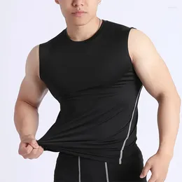 Tanktops voor heren Gym Shaping Vest Sport Strakke vesten Sneldrogend Ademend Slank Mouwloos Elastisch Fitness Fietsen