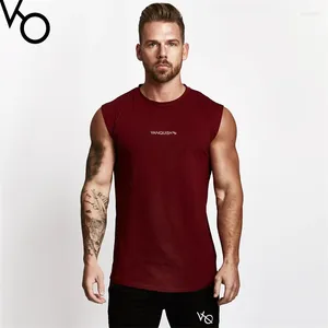 Heren tanktops sportschool sport fitness top katoen ronde nek mouwloze t-shirt mode mannen kleding hardloop training