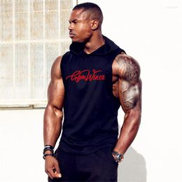 Tobs de débardeur pour hommes de gymnase de bodybuilding Stringer Sweat à capuche Gyms de gymnas pour hommes célibataires Coton Fitness Sporting Vêtements