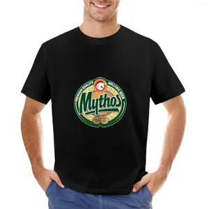Tanktops voor heren Helleens Grieks bier Mythos T-shirt Zwart T-shirt met korte mouwen Douane