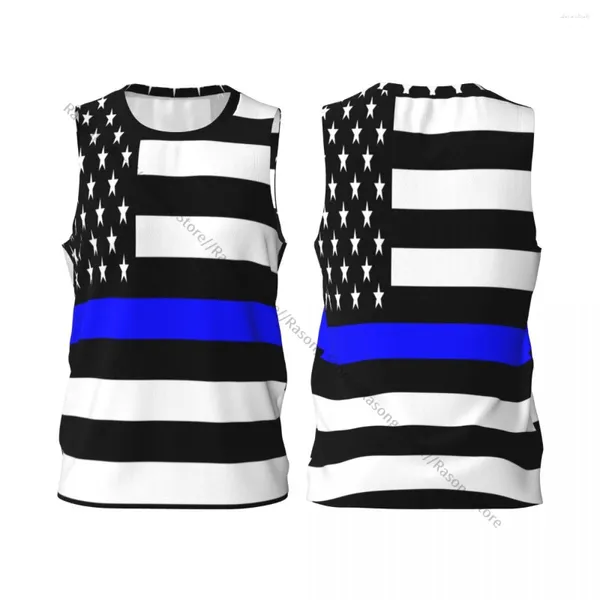 Tank Tank Tops High School Basketball Jersey Thin Blue Line Flag United_States Mens Game Movie Shirt Cosplay Vêtements