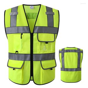 Heren tanktops hoog zicht reflecterend vest voor nacht lopende fietsveiligheid coole motorfiets heren hi vis werkkleding jas mouwloosheid