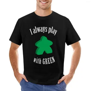 Heren tanktops Ik speel altijd met Green Meeple Board Game Design T-Shirt Graphic T Shirts Tees Man Kleding Mens