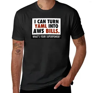 Les débardeurs pour hommes Je peux transformer Yaml en AWS Bills T-shirt Top Top Customs Concevoir vos propres chemises d'entraînement poids lourds pour hommes