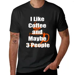 Les débardeurs pour hommes j'aime le café et peut-être 3 personnes Tee Bhirtday Gift Awer Family Idea pour maman papa T-shirt