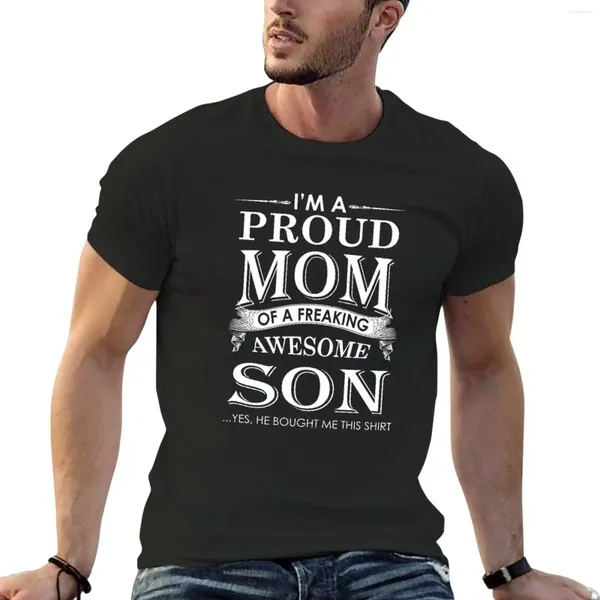 Camisetas para hombres para hombres Soy una madre orgullosa de Freaking Awesome Son Camiseta Sports Fan Camisetas de verano Top Mens Anime
