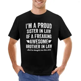Camisetas sin mangas para hombre, camiseta con texto "I'm A Proud Sister In Law Of Freaking Awesome Brother", ropa de Anime, camisetas divertidas de entrenamiento para hombre