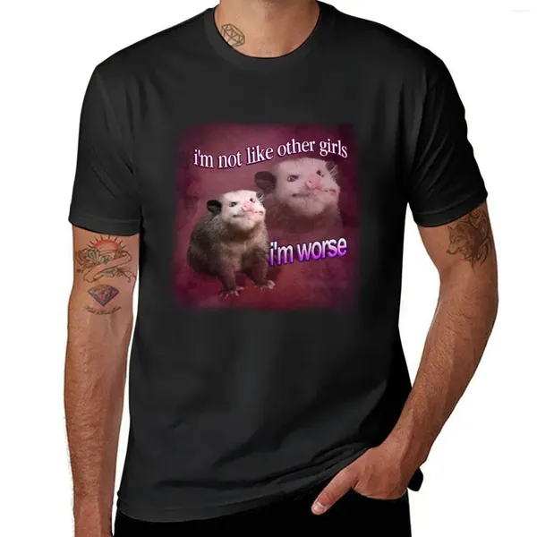 Débardeurs pour hommes Je ne suis pas comme les autres filles Pire Possum Word Art T-shirt Anime T-shirts pour hommes