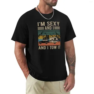 Débardeurs pour hommes Je suis sexy et je le remorque T-shirt T-shirts graphiques Chemise surdimensionnée à manches courtes pour hommes