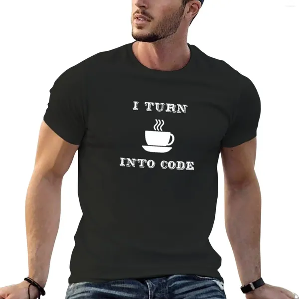 Les débardeurs masculins I transforment le café en code - drôle de programme de programme T-shirt sport fan t-shirts homme vêtements t-shirts