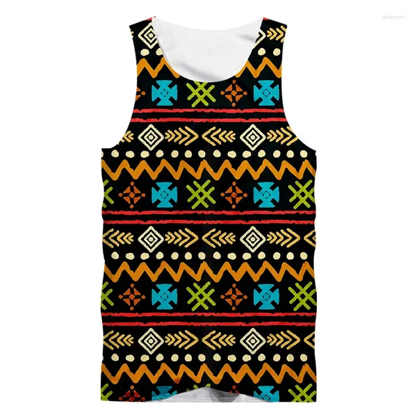 Débardeurs pour hommes IFPD taille européenne Harajuku haut décontracté Cool impression 3D motif Totem abstrait gilet Mans Fit sans manches Plus vêtements