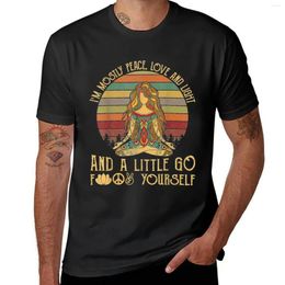 Tanktops voor heren Ik ben meestal vrede, liefde en licht Yoga T-shirt Sportfans Grote maten Maatwerk Shirts Grafische T-shirts Effen Zwart T Heren
