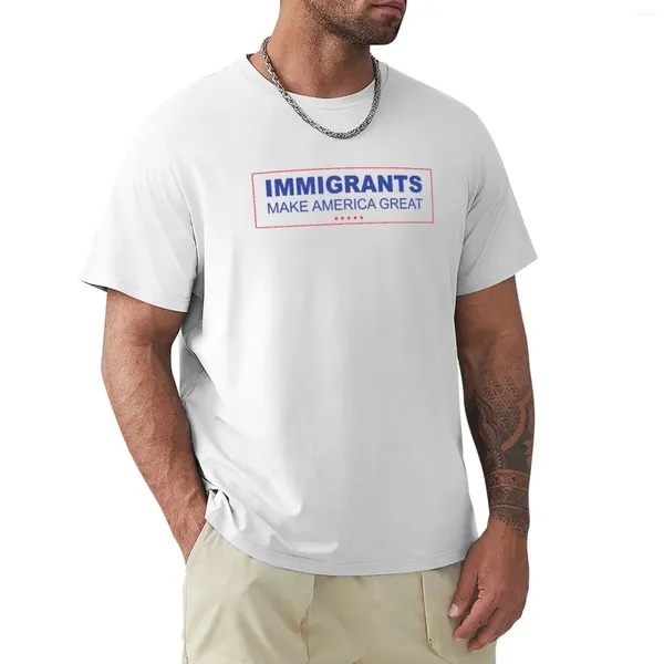 ¡Los inmigrantes de las camisetas sin mangas para hombres hacen que Estados Unidos sea genial!Camiseta TEE CUERRA CORTE DE MANA CUATA Kawaii Aduanas Diseño de su propia ropa para hombre