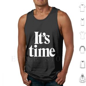 Men's Tank Tops It&#39;S Time-White Vest Cotton Politics Left Change Once Upon A Time Whitlam Gough Labor Retro Campaign Advert