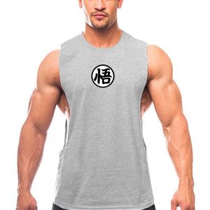 Logo anime japonais Logo Wu Print Imprimerie pour hommes Vêtements de gymnase Singlets Bodybuilding Top Muscle Shirt Sports Vest