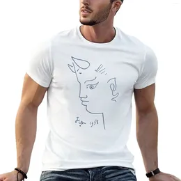 Débardeurs Homme Jean Cocteau |Tete De Faune (Tête De Faune) Illustration Reproduction T-Shirt T-Shirt Blancs Hommes T-shirts Graphiques Pack