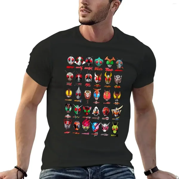 Top de réservoir masculin Kamen Rider 1971-2024 T-shirt de casques mignons t-shirts noirs surdimensionnés pour hommes