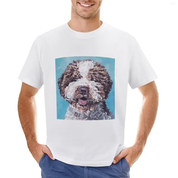 Camisetas sin mangas para hombre Lagotto Romagnolo Camiseta con pintura de bellas artes Camiseta de manga corta Tallas grandes lisas Ropa estética Camisetas pesadas para