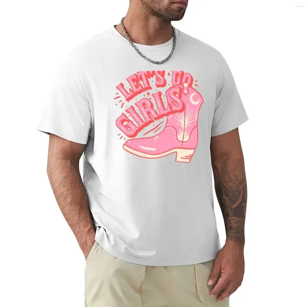 Camisetas para hombres Vamos chicas |Pink Cowboy Cowgirl Rodeo Boot preppy Estética Bachelorette Party Howdy Yam Camiseta