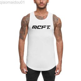 Débardeurs pour hommes MACHINEFITNESS Sports Casual Singlet Élastique Séchage Rapide Formation Hommes T-shirt Gym Vêtements L230713