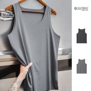 Mannen tanktops Maden mouwloze tanktop voor heren Ice Silk Cool Feeling Threaded Vest Gym Muscle Sportswear Shirt O-hals Hemdjes Vest 230620