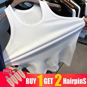 Camisetas sin mangas para hombre, chaleco para hombre, Top de Color sólido, verano, juvenil, ajustado, elástico, ajustado, deportivo, chalecos de sudadera con tirantes