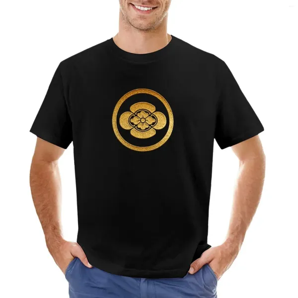 Débardeurs pour hommes Maruni Mokko Kamon en sceau d'or T-shirt noir T-shirts Kawaii vêtements personnalisés pour hommes graphiques