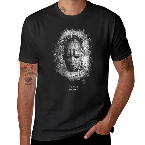 Camisetas sin mangas para hombre, camiseta con máscara sobre fondo oscuro con texto en Pidgin, camisetas divertidas, ropa para hombre