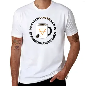 Herentanktops Moge je koffie in gang gaan voordat de realiteit T-shirt schattige zwaargewicht t-shirts t-shirts doet