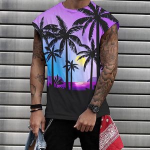 Herentanktops Heren Casual Beach Hawaiians Boho Print Mouwloze Muscle Tees Cool Training T Shirts Fitness Vest Athletic